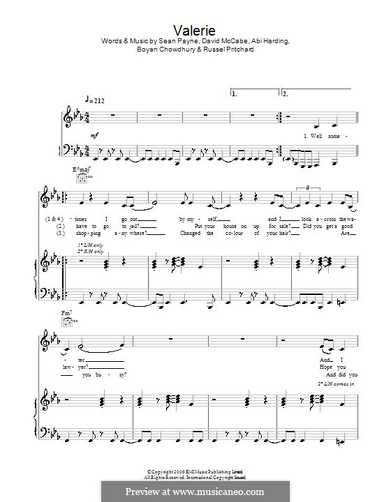 Valerie Piano Sheet Music Best Music Sheet
