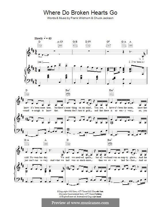 Whitney Houston Where Do Broken Hearts Go www.musicaneo.com