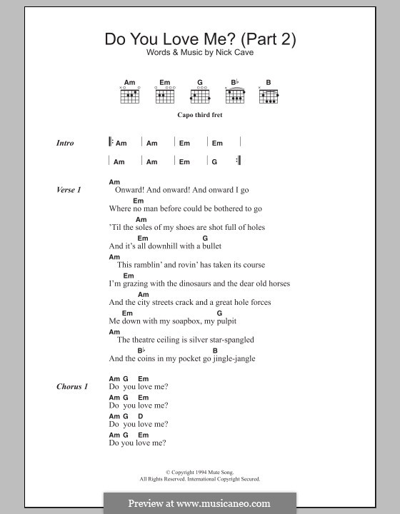 Do You Love Me (Part 2): Lyrics and chords by Nick Cave