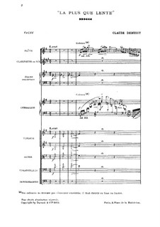 La plus que lente, L.121: For orchestra by Claude Debussy