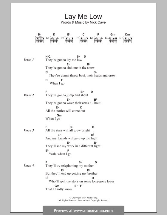 Lay Me Low: Lyrics and chords by Nick Cave