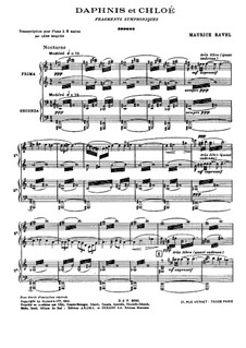 Daphnis et Chloé. Suite No.1, M.57a: For piano four hands by Maurice Ravel