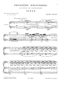 Rhapsody No.1 in G Flat Major, L.116: For piano by Claude Debussy