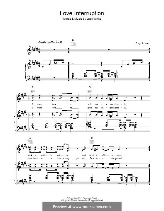 Love Interruption: For voice and piano (or guitar) by Jack White