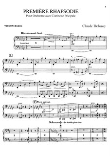 Rhapsody No.1 in G Flat Major, L.116: Cellos part by Claude Debussy