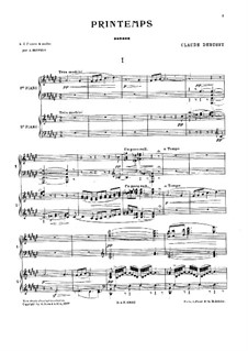 Printemps: For two pianos four hands by Claude Debussy