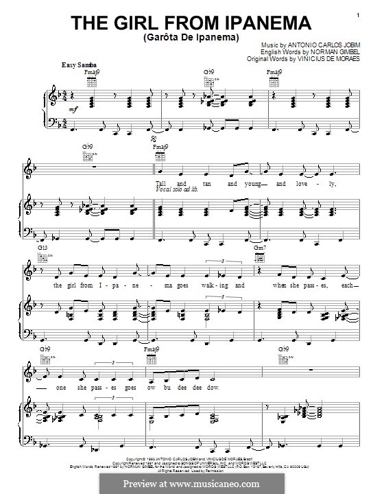 Vocal version: For voice and piano or guitar (Amy Winehouse) by Antonio Carlos Jobim
