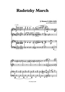 Radetzky March, Op.228: For piano four hands by Johann Strauss Sr.