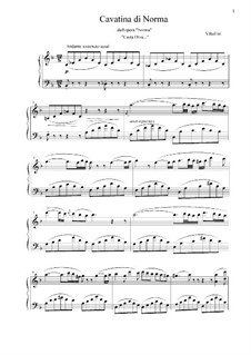 Casta diva, che inargenti: Piano-vocal score, solo part by Vincenzo Bellini