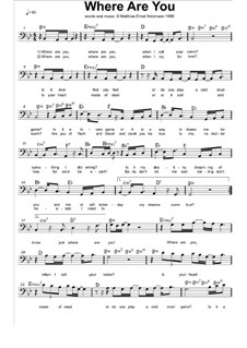 Where are you: Where are you by Matthias Ernst Holzmann