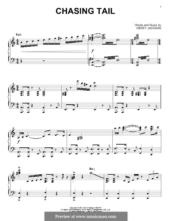 Chasing Tail (from The Puss in Boots): For piano by Henry Jackman