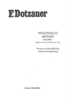 Cello Method: Book I by Friedrich Dotzauer