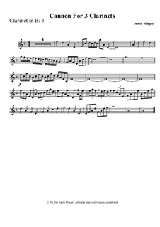 Canon For 3 Clarinets: Clarinet III part by Justin Murphy