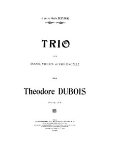 Piano Trio No.1 in C Minor: Full score by Théodore Dubois