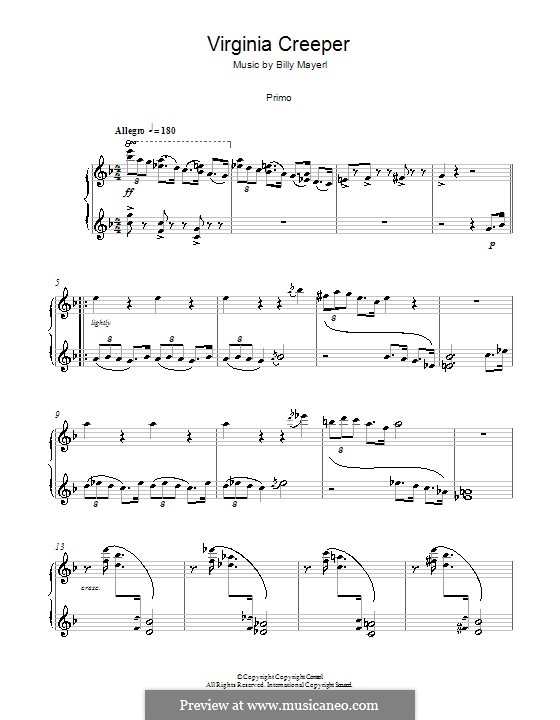 Virginia Creeper: For piano four hands by Billy Mayerl