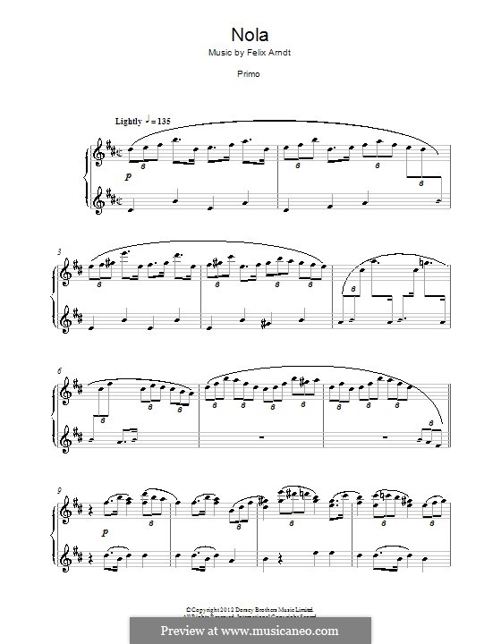 Nola: For piano four hands by Felix Arndt