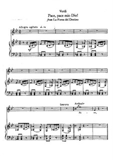 La forza del destino: Pace, pace mio Dio!, for voice and piano by Giuseppe Verdi