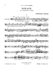 Cello Sonata in D Major: Solo part by Théodore Dubois