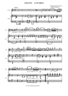 Andante Cantabile for violin and piano: Score for two performers by Vladimir Polionny