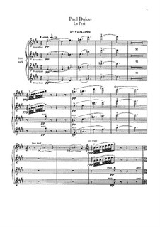 La Péri: Violins I part by Paul Dukas