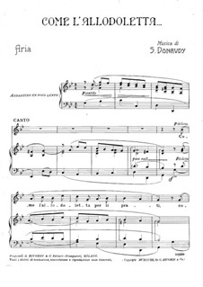 Volume I: Come l'allodoletta by Stefano Donaudy