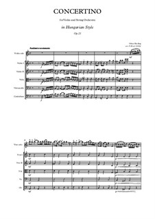 Concertino in A Minor for Violin and Piano in Hungarian style, Op.21: Version for violin and string orchestra by Oskar Rieding