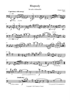 Rhapsody for solo cello: Rhapsody for solo cello by Charles Turner