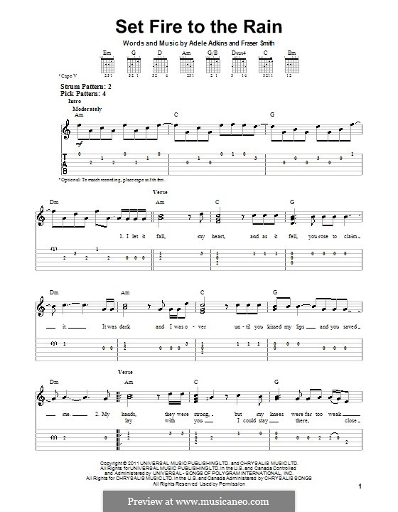 Set Fire to the Rain: For guitar by Adele, Fraser T. Smith