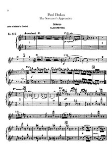 L'apprenti sorcier (The Sorcerer's Apprentice): Clarinets part by Paul Dukas
