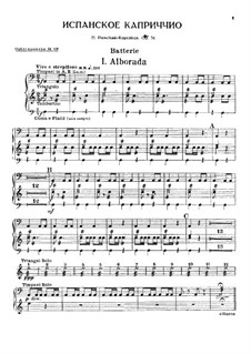 Capriccio Espagnol, Op.34: Parts by Nikolai Rimsky-Korsakov