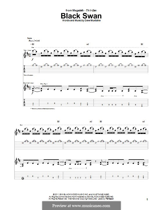 Black Swan (Megadeth): For two guitars by Dave Mustaine