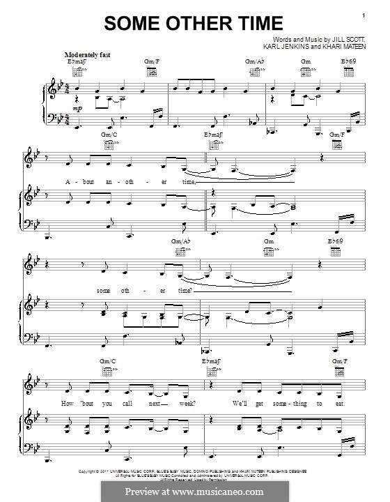 Some Other Time: For voice and piano (or guitar) by Jill Scott, Karl Jenkins, Khari Mateen