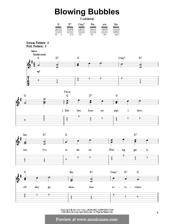 Blowing Bubbles by folklore - sheet music on MusicaNeo