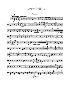 Concerto for Violin and Orchestra in A Minor, B.108 Op.53: Timpani part by Antonín Dvořák