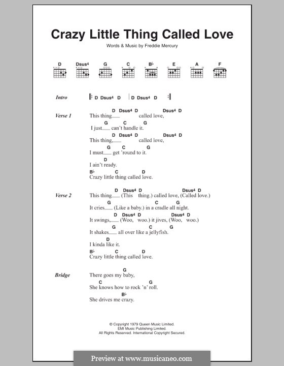 Vocal version: Lyrics and chords by Freddie Mercury