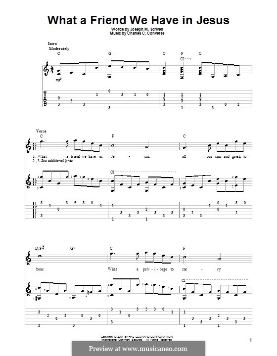 i found a friend in jesus chords