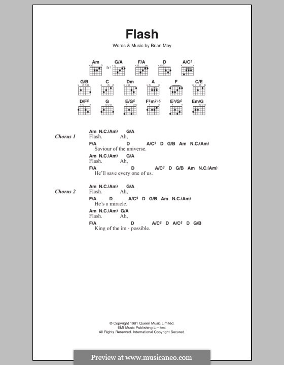 Flash (Queen): Lyrics and chords by Brian May