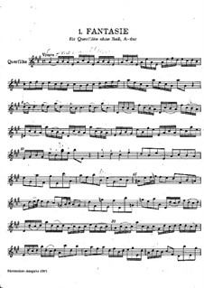 Twelve Fantasias for Solo Flute, TWV 40:2-13: For a single performer (High quality sheet music) by Georg Philipp Telemann