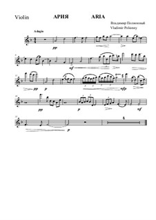 Aria for violin and piano: Violin part by Vladimir Polionny
