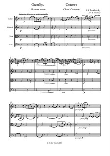 No.10 October (Autumn Song): For string quartet by Pyotr Tchaikovsky