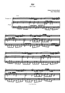 Aria. Version for two performers: Trumpet in C and piano by Johann Sebastian Bach