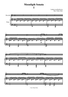 Movement I: For recorder and piano by Ludwig van Beethoven