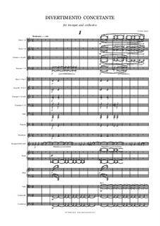 Divertimento Concertante for Trumpet and Orchestra: Full score by Peter Petrof