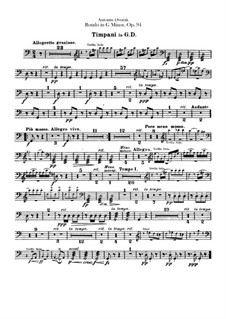Rondo in G Minor, B.181 Op.94: Timpani part by Antonín Dvořák