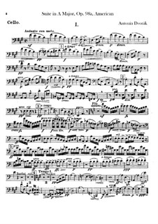 American Suite for Orchestra, B.190 Op.98b: Cello part by Antonín Dvořák