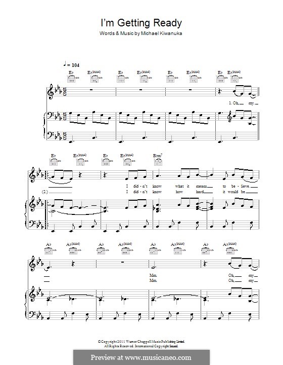 I'm Getting Ready: For voice and piano (or guitar) by Michael Kiwanuka