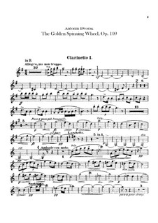 Zlatý kolovrat (The Golden Spinning Wheel), B.197 Op.109: Clarinets parts by Antonín Dvořák