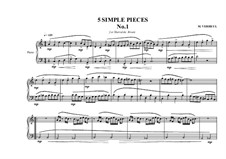Five Simple Pieces for Piano: Piece No.1, MVWV 676 by Maurice Verheul