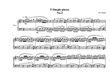 Five Simple Pieces for Piano: Piece No.2, MVWV 677 by Maurice Verheul