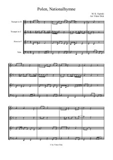 National Anthem of Poland (Mazurek Dabrowskiego): For brass quartet by Michal Kleofas Oginski